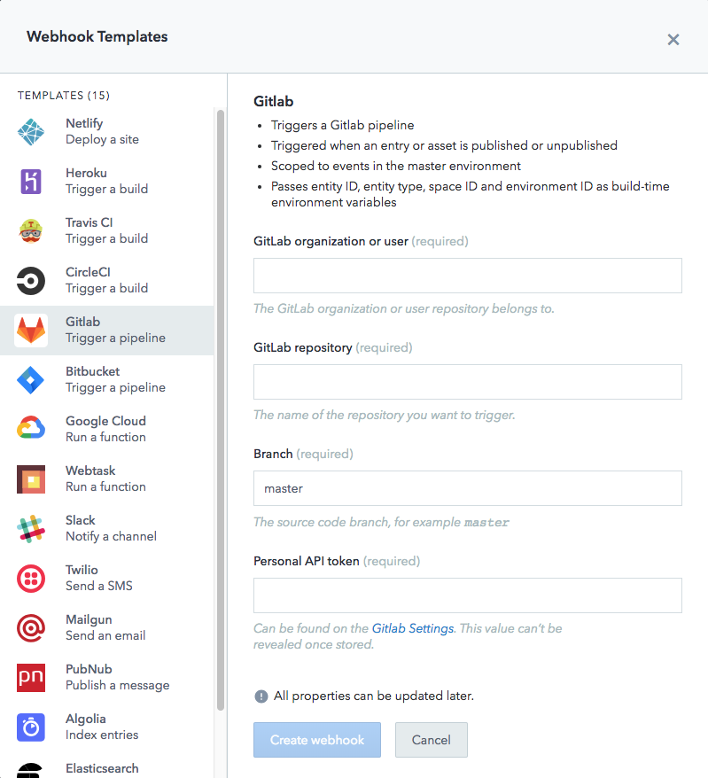 gitlab webhook template