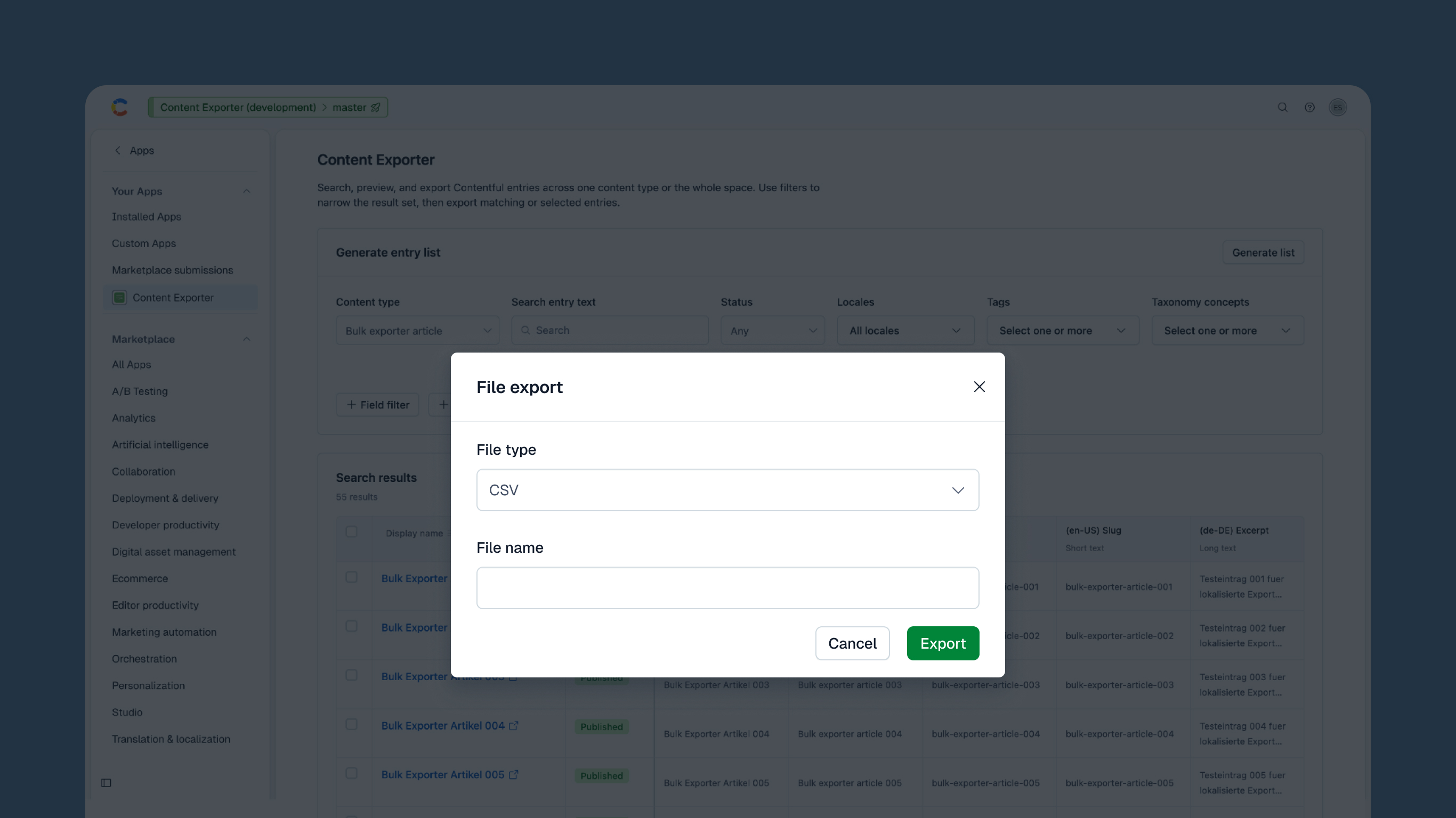 Content Exporter Screenshot 02