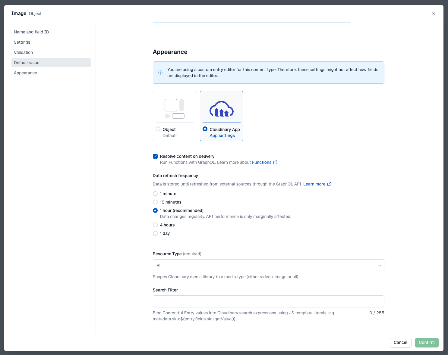 Cloudinary Field Configuration