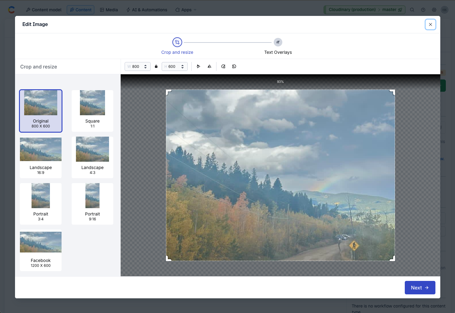 Cloudinary Image Editor