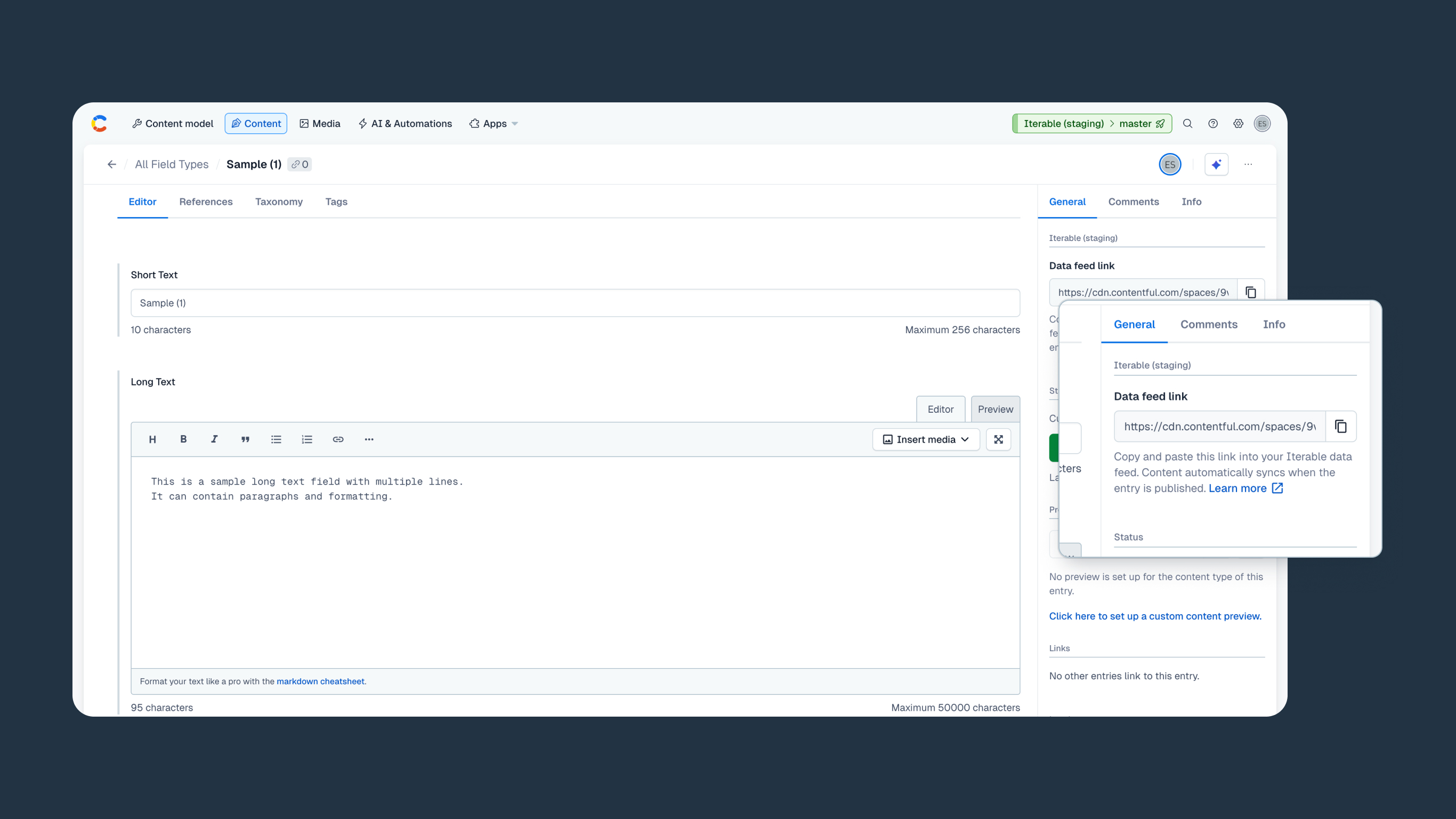 Iterable Data Feed Link