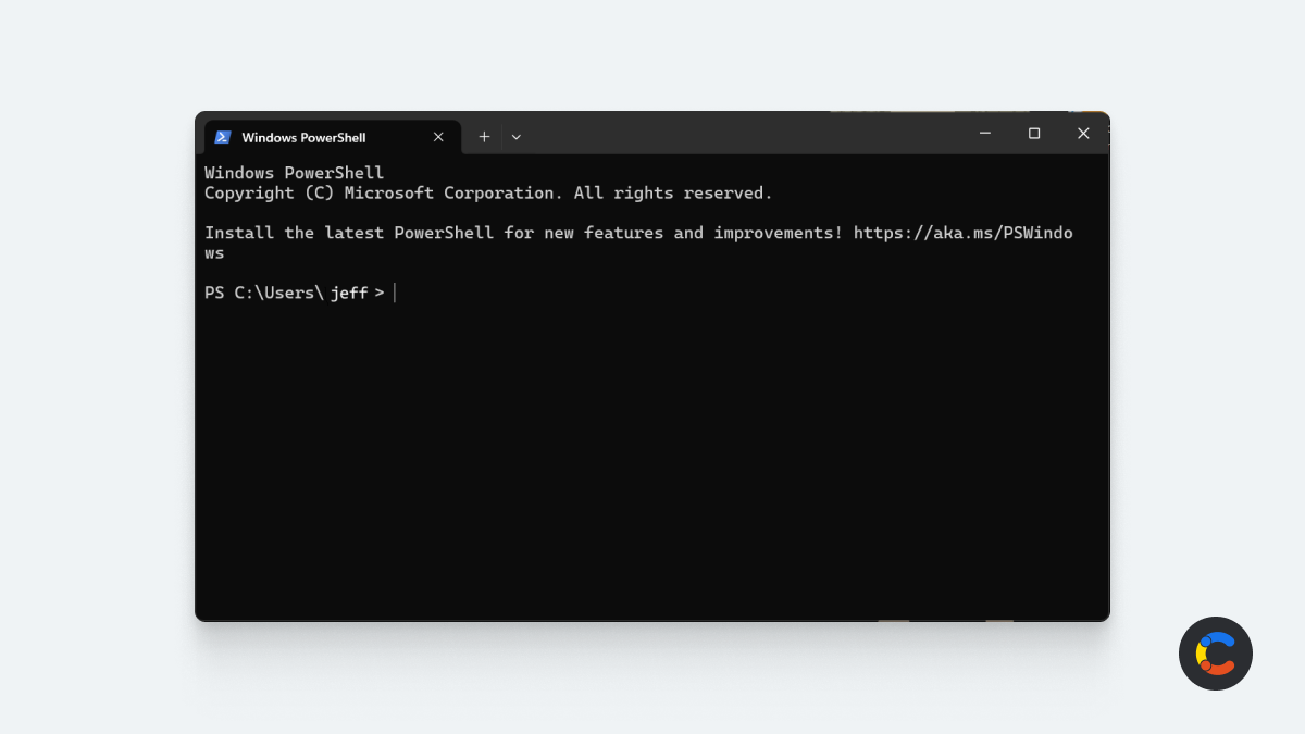 PowerShell open on Windows