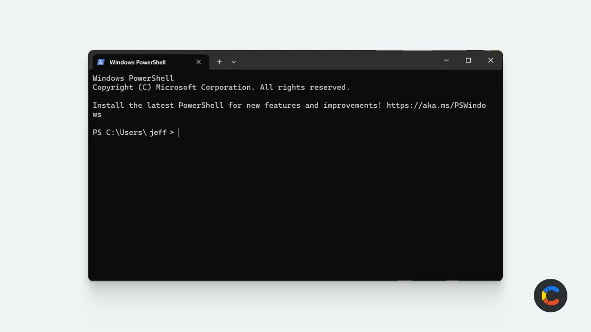 PowerShell open on Windows