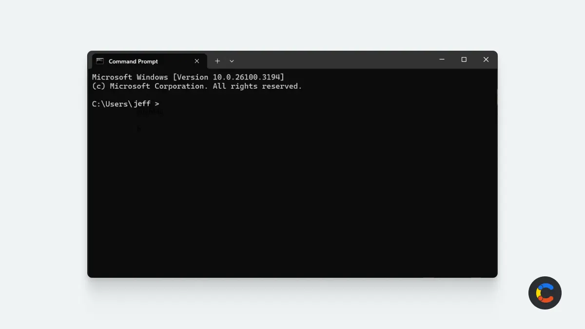 Command Prompt open on Windows
