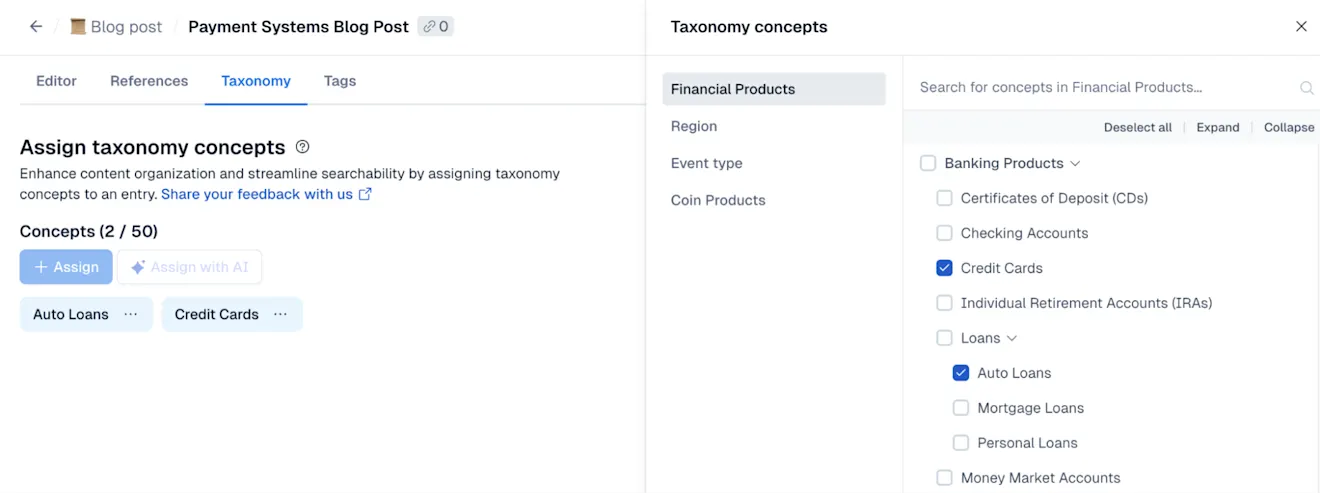 Taxonomy example