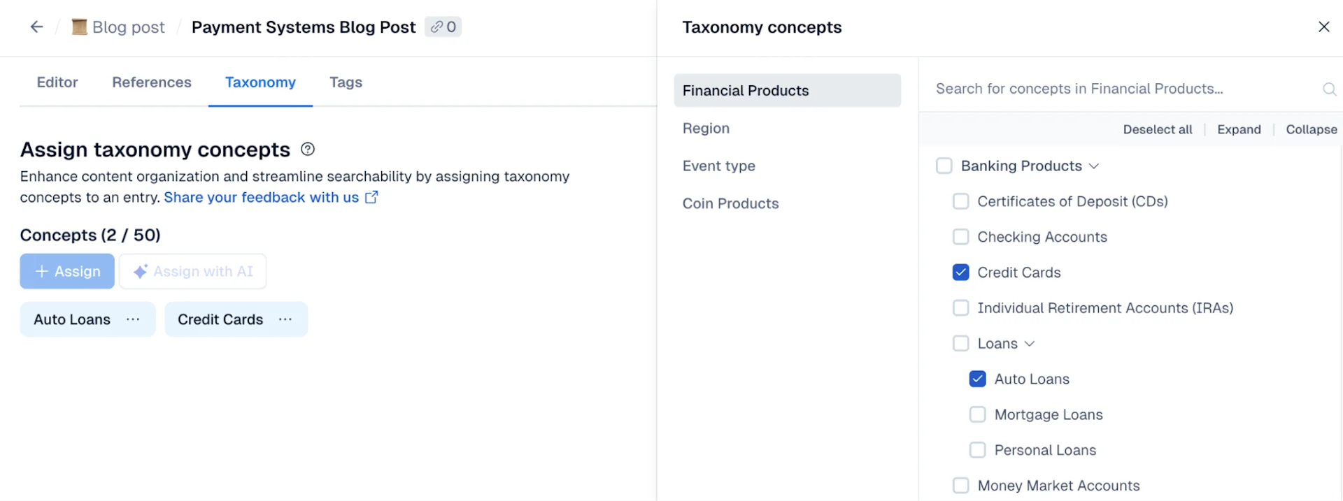 Taxonomy example