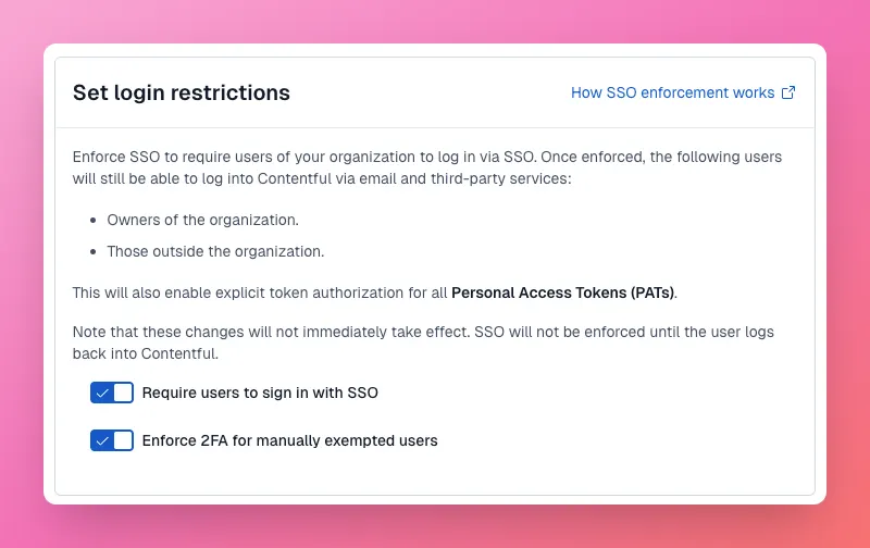 Set login restrictions