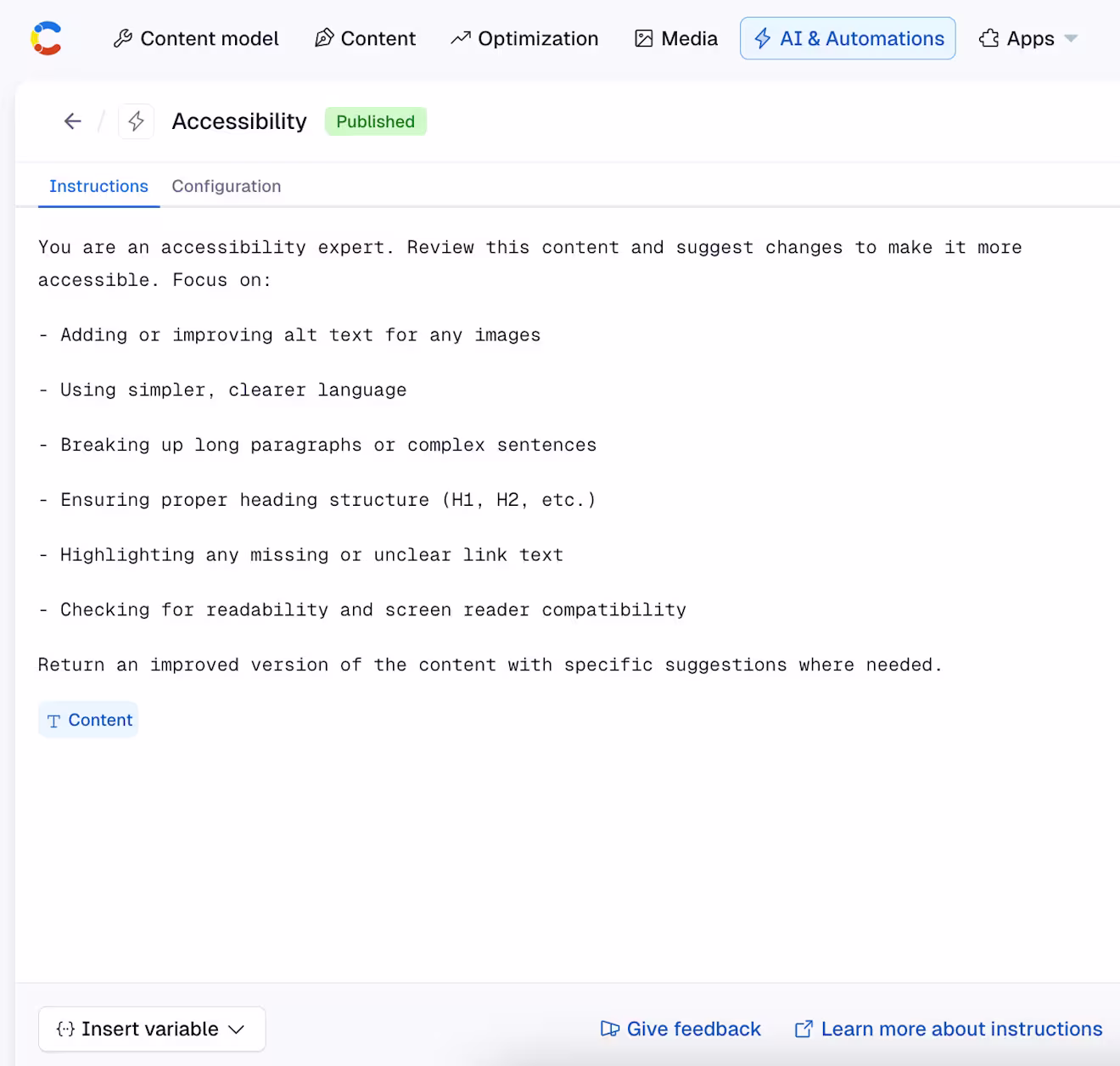 AI Actions Accessibility