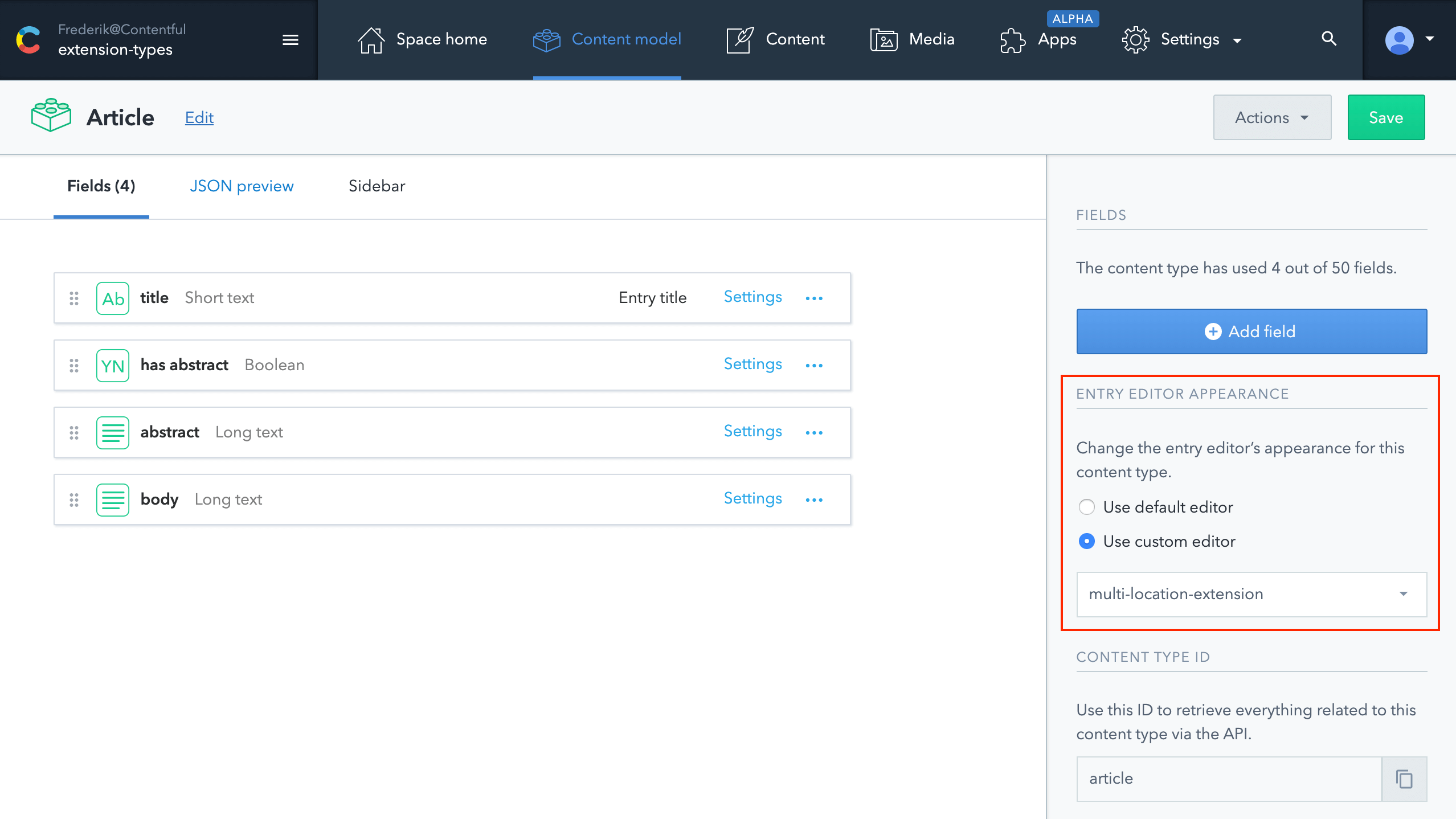 Contentful conditional fields and other entry extensions | Contentful