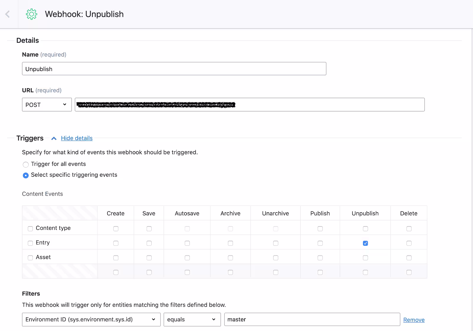 Screenshot of Contentful chatbot creation process