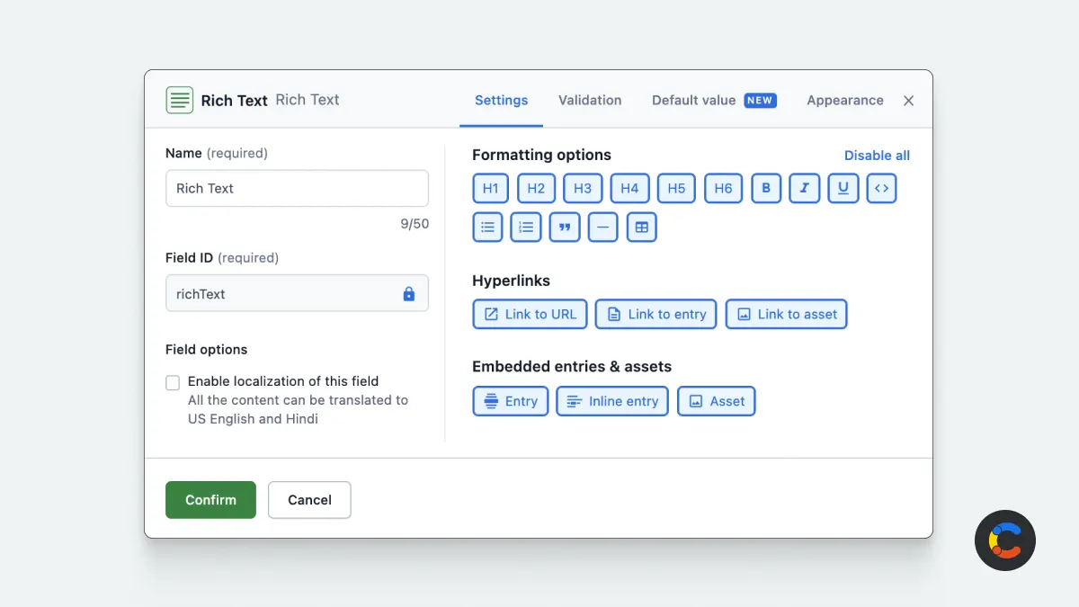 Adding a rich text field to a Contentful app