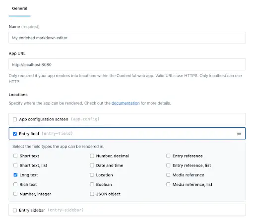 Create and install your new Contentful app