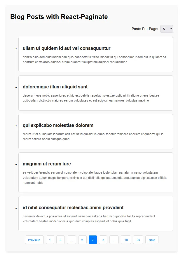 React pagination tutorial: 4 ways with full code examples | Contentful
