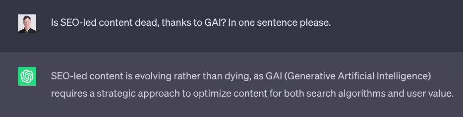 ChatGPT response