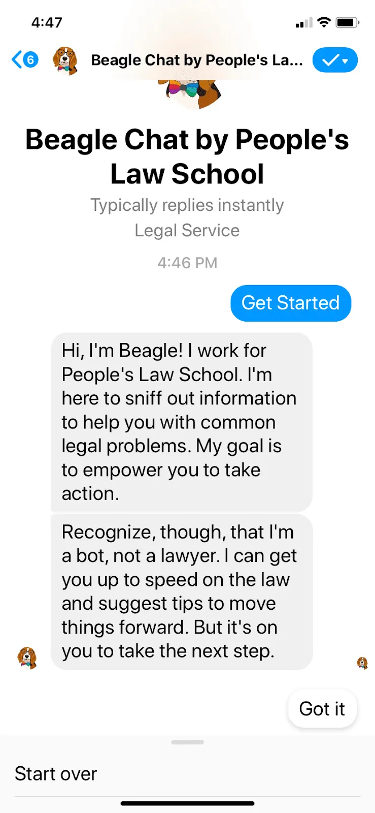 beagle chatbot messenger screenshot