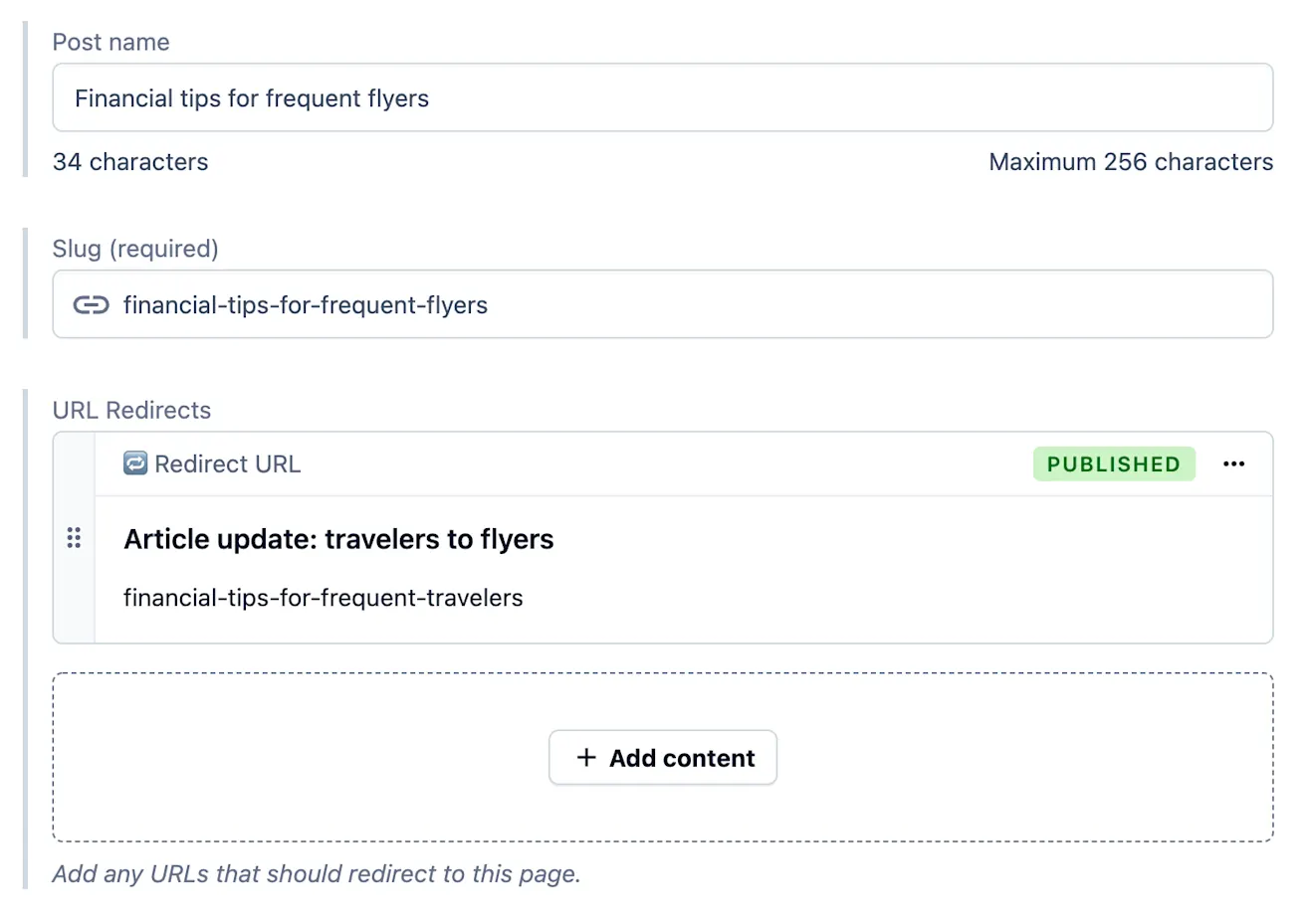 Redirect URL content type