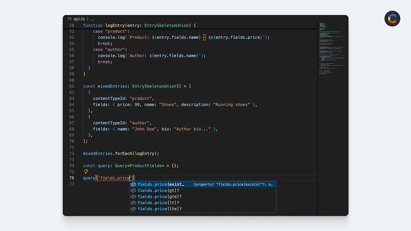 Code snippet type safing