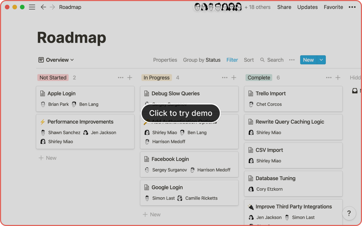 Notion share code live demo screenshot