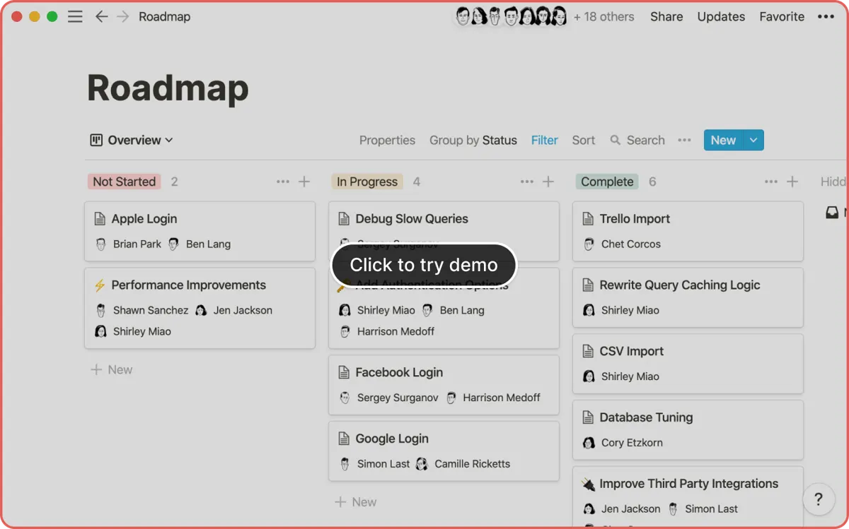 Notion share code live demo screenshot