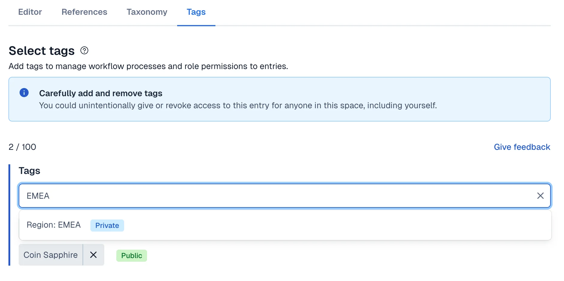 Select tags