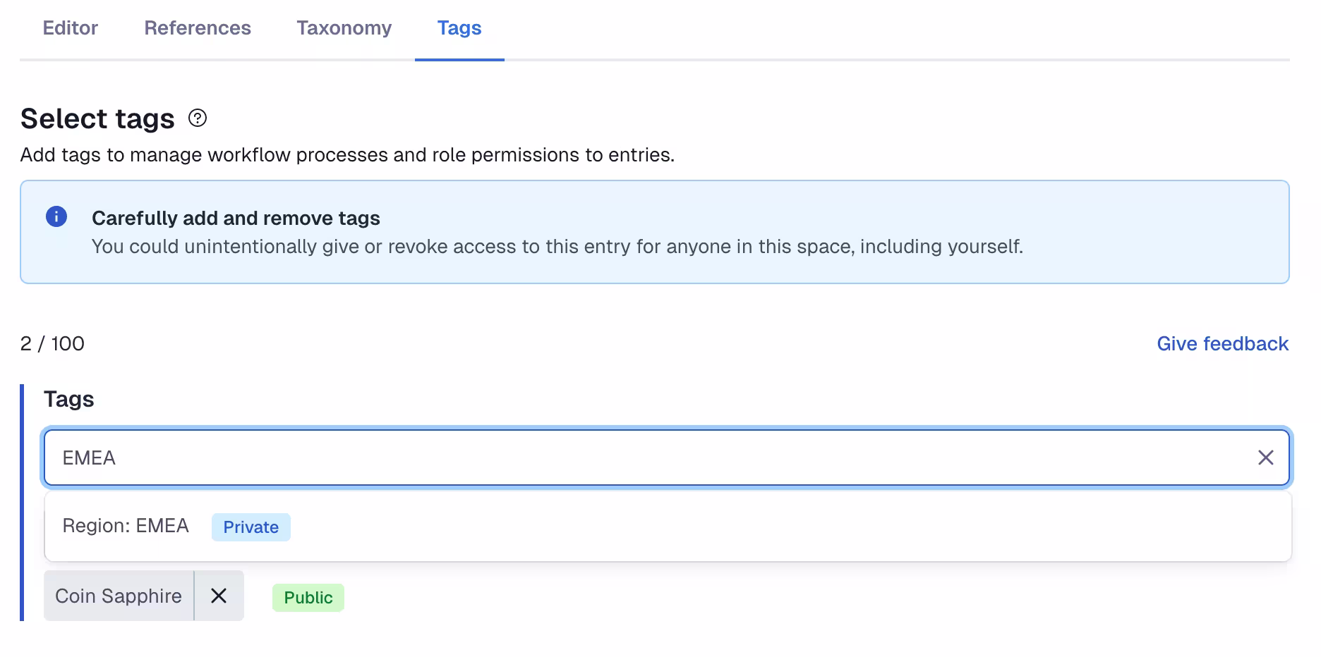 Select tags