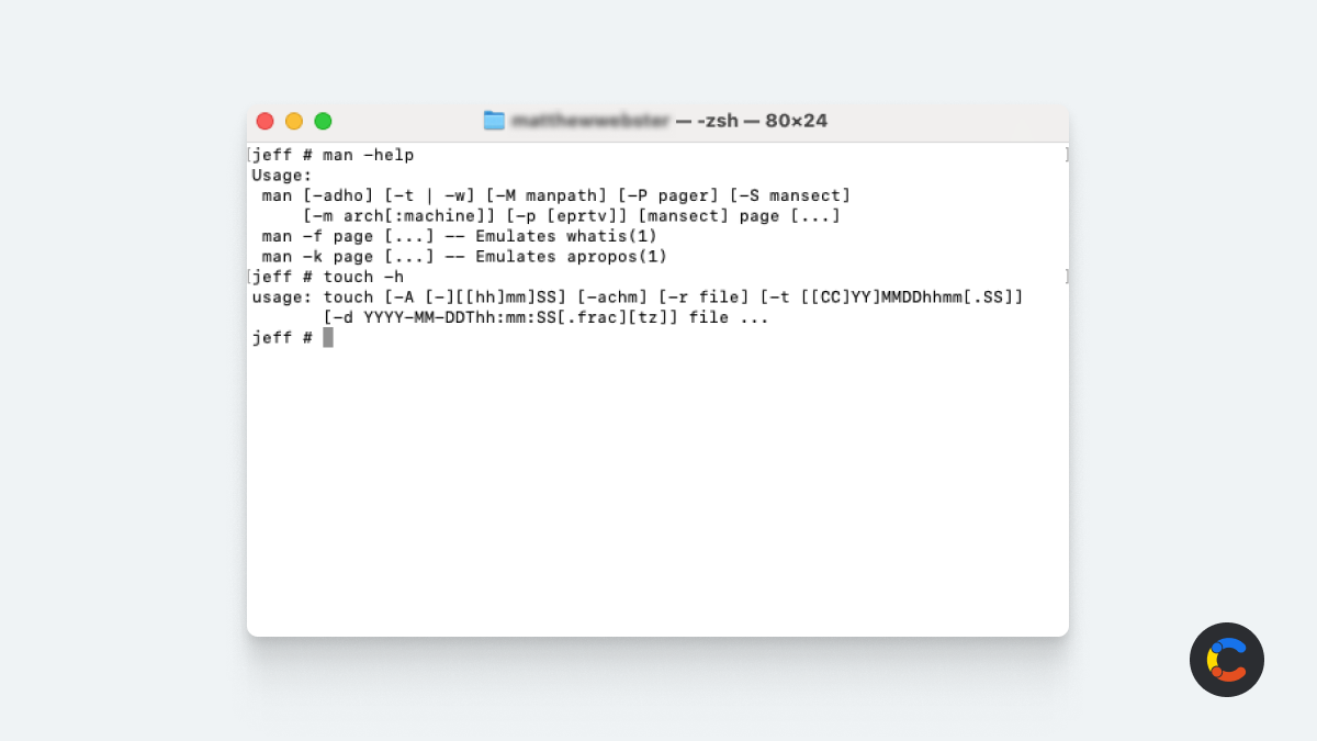 Help text on Mac Terminal