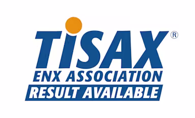 logo in navy blue text with orange dot accent above the letters