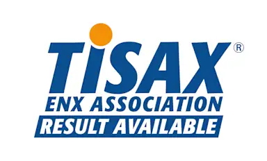 logo in navy blue text with orange dot accent above the letters