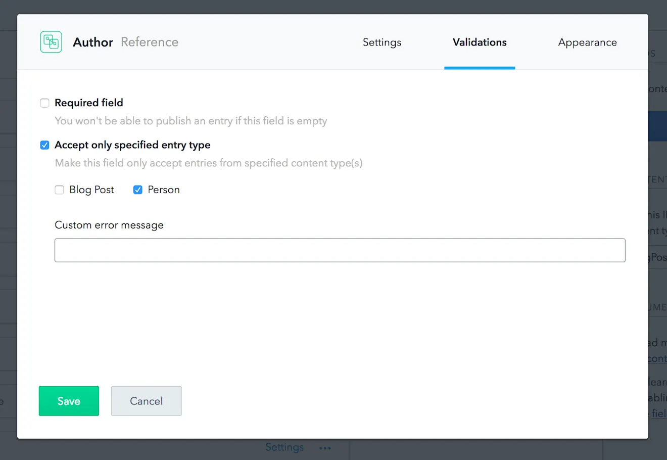 Reference field validations