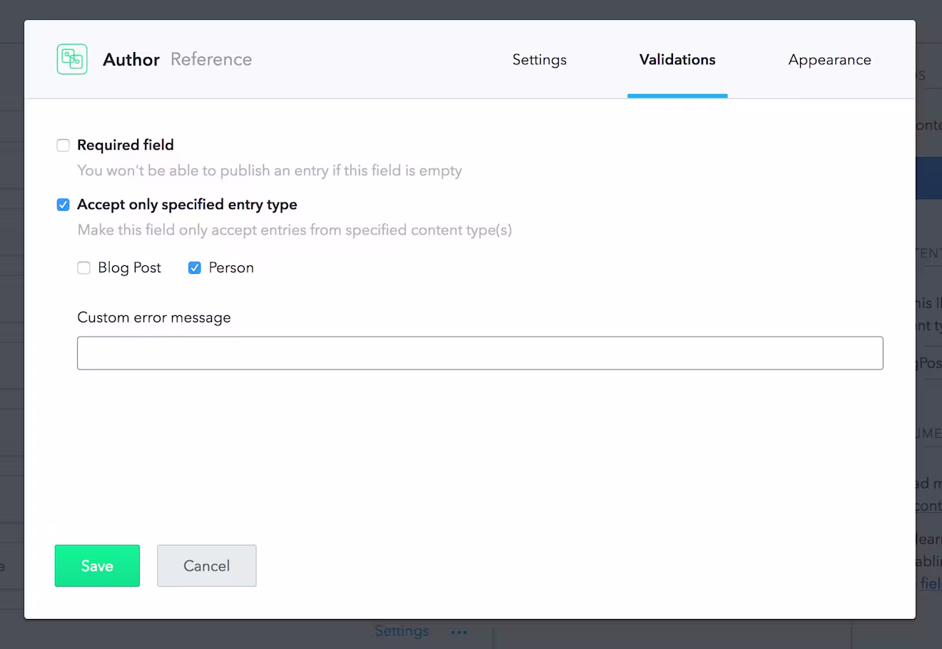 Reference field validations