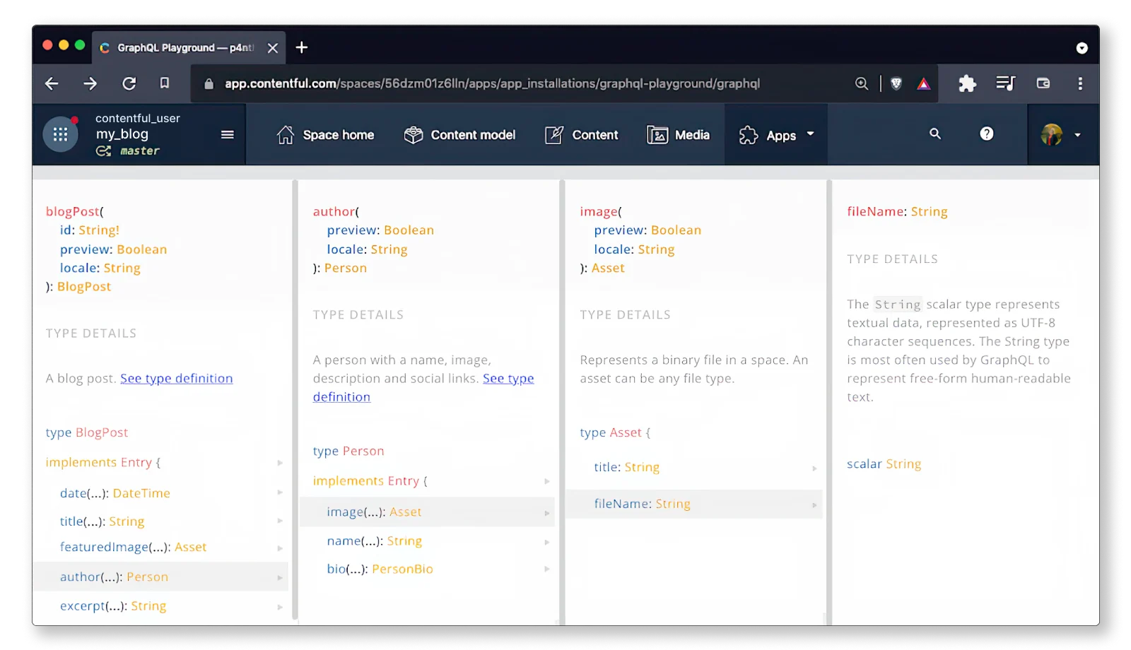 Contentful GraphQL Playground