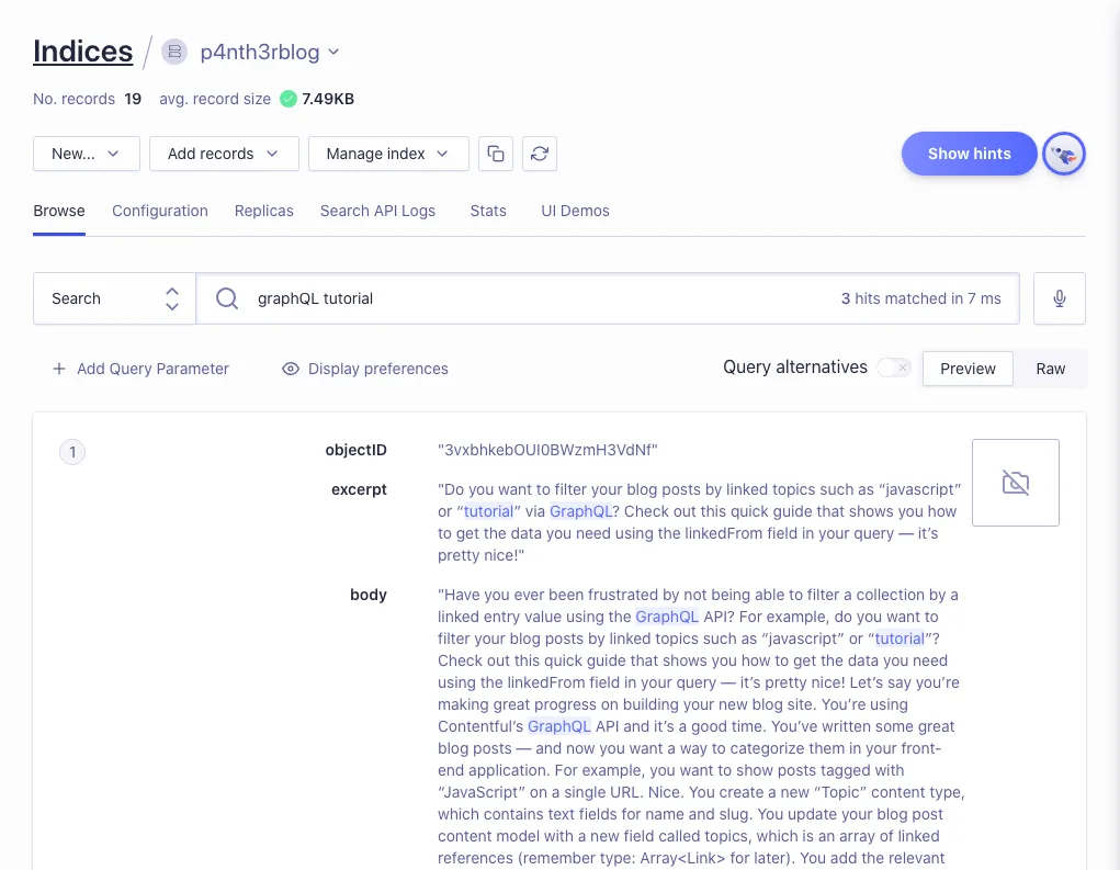 search preview