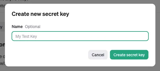 Create new secret key