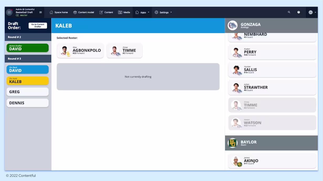 Custom interface for draft coverage