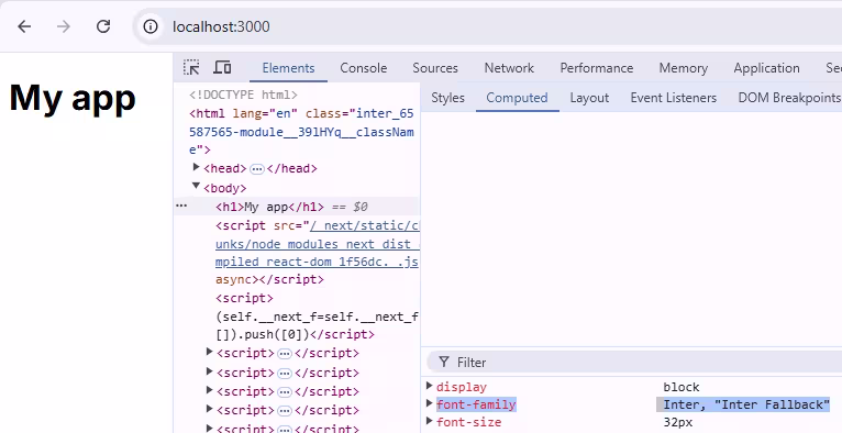 Run your app and inspect the text