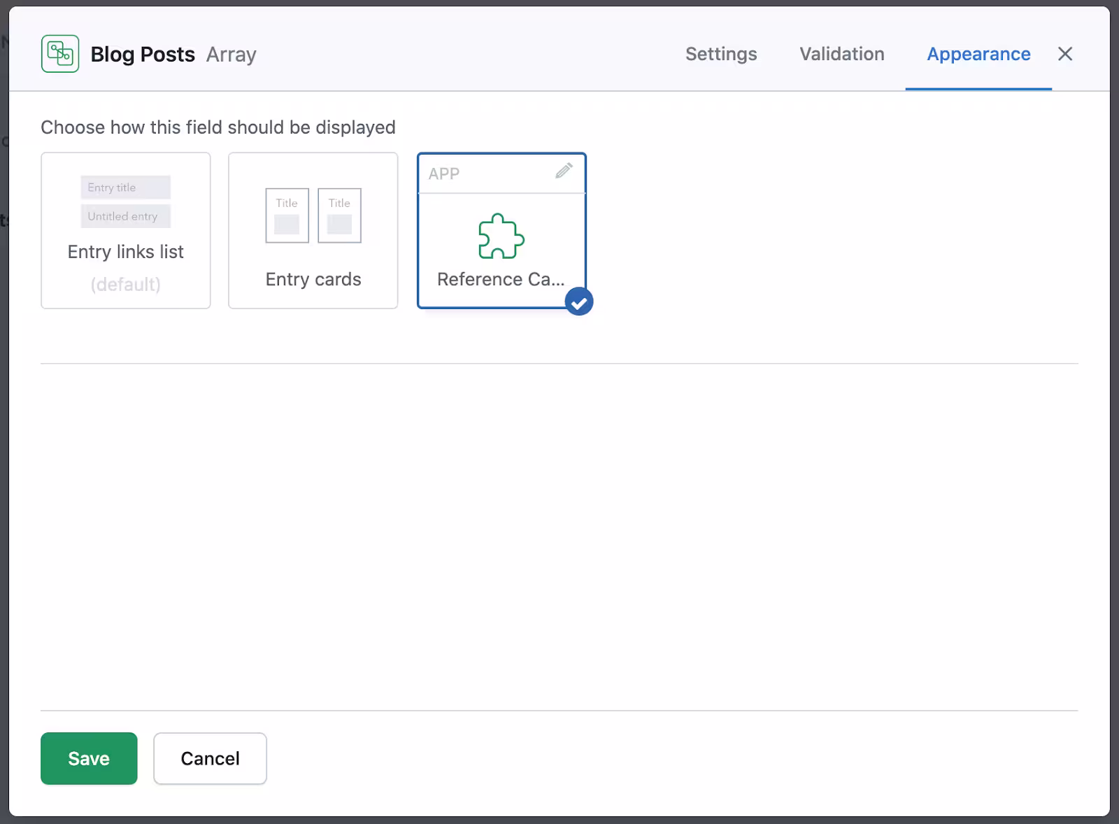 Replacing a built-in reference field with our custom app