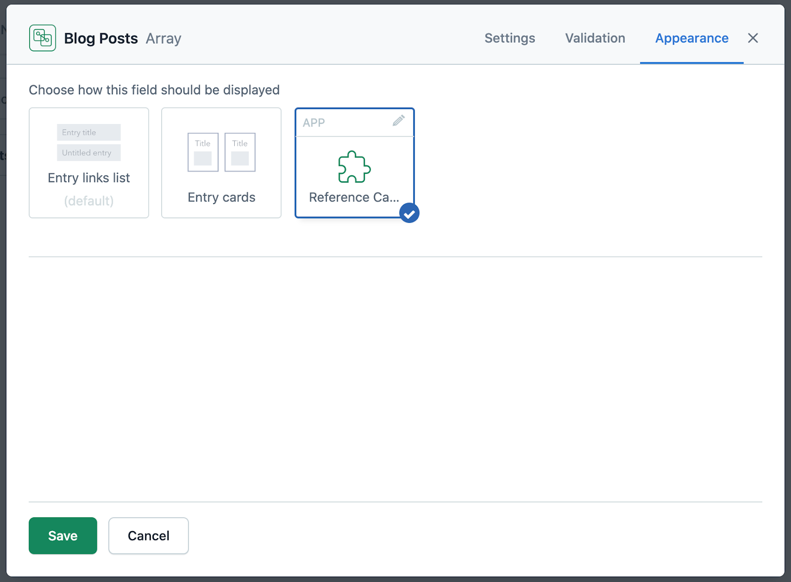 Replacing a built-in reference field with our custom app