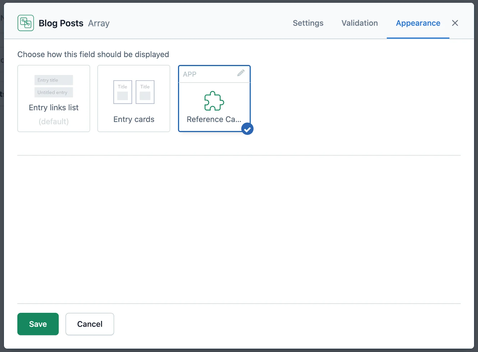 Replacing a built-in reference field with our custom app
