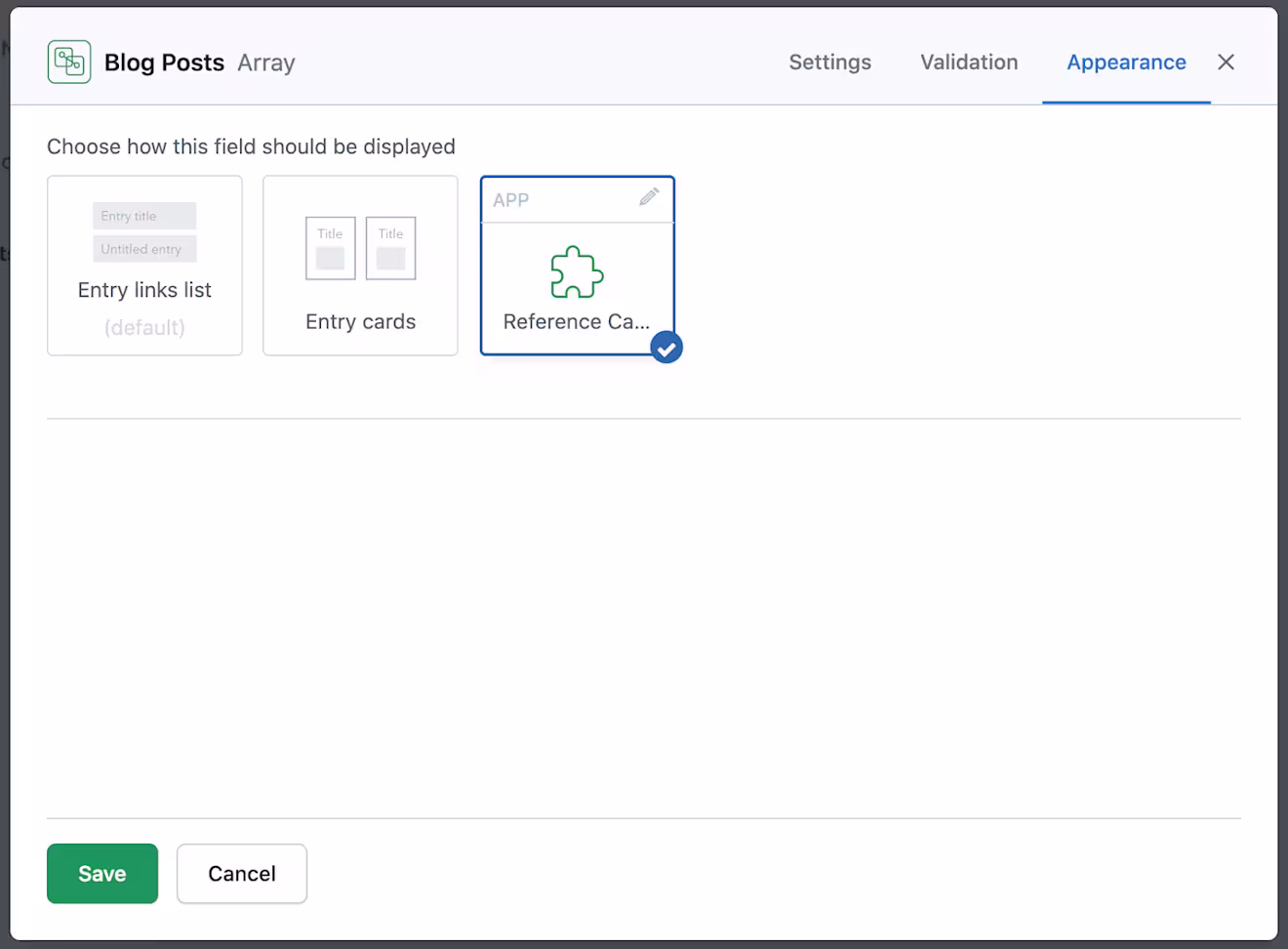 Replacing a built-in reference field with our custom app
