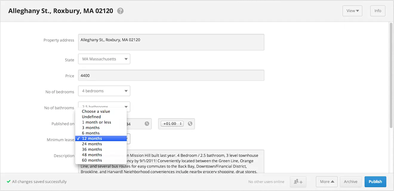 Entry dropdown