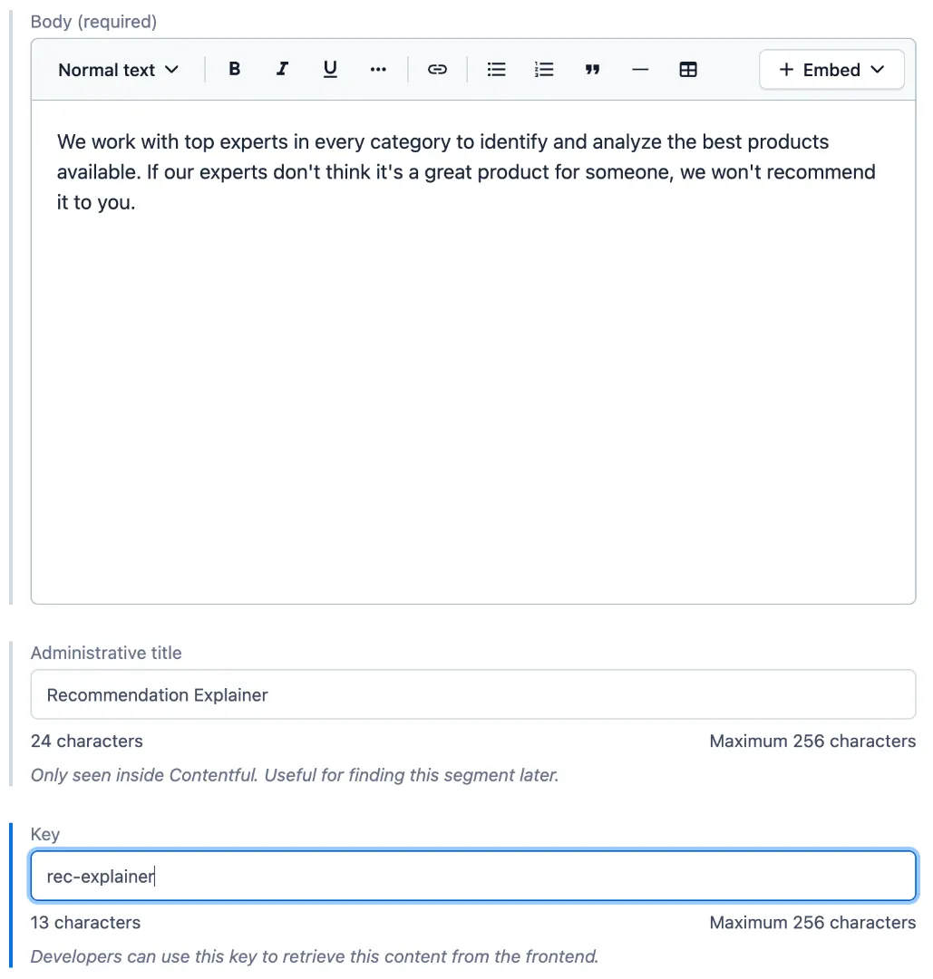 Modeling keyed Rich Text content II