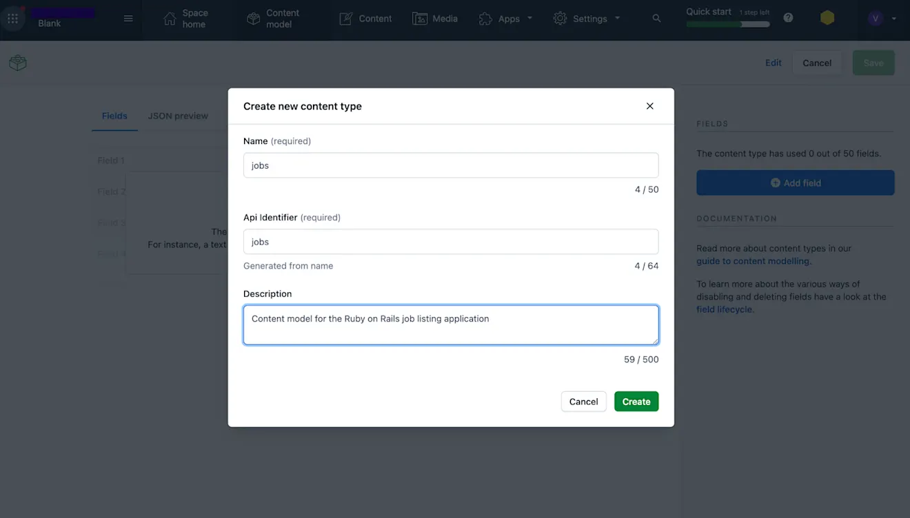 Create New Content Type