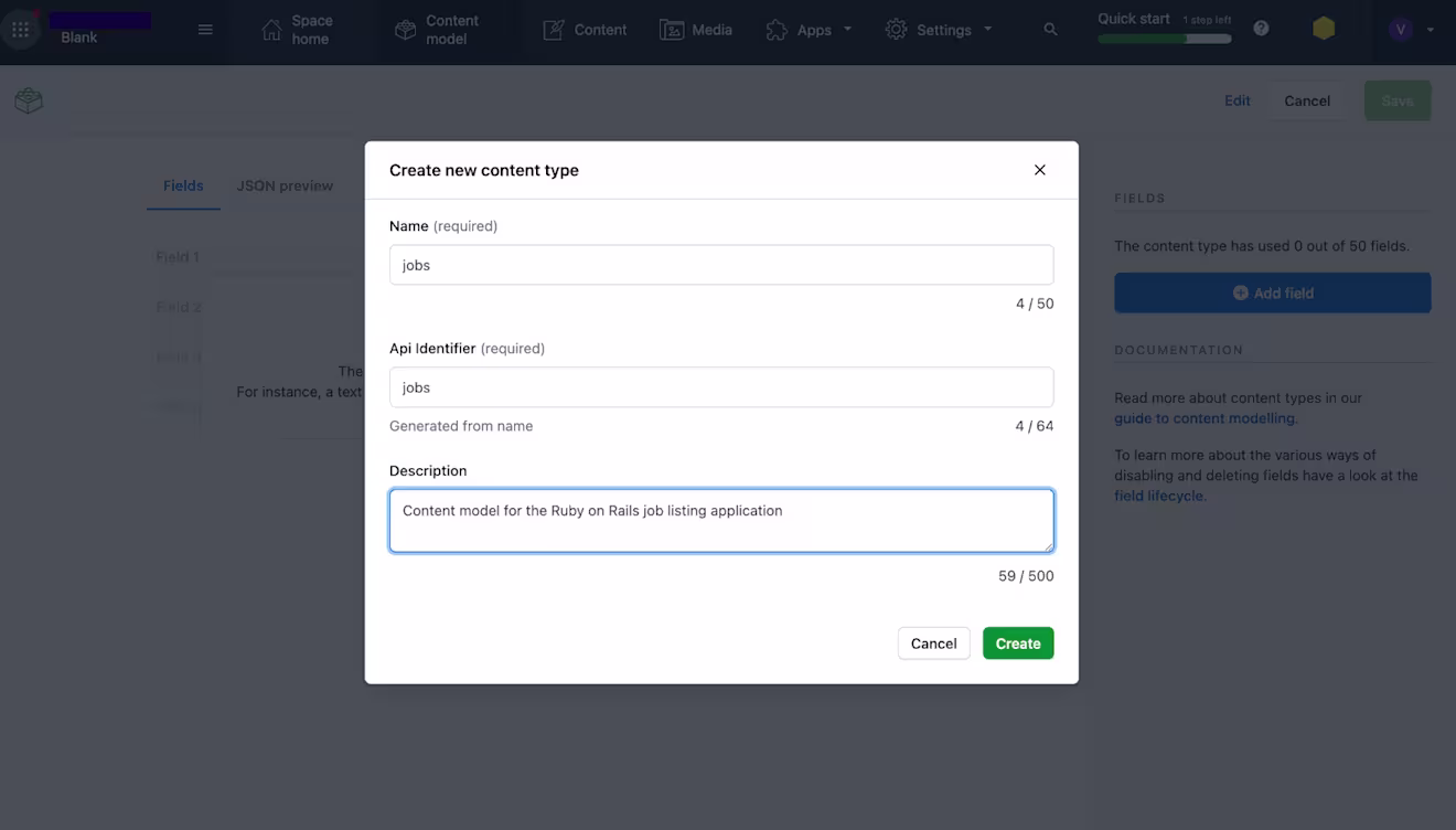 Create New Content Type