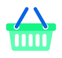 Green grocery basket