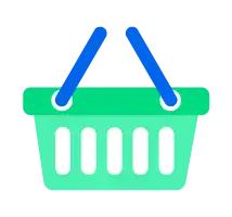 Green grocery basket