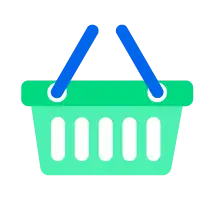 Green grocery basket