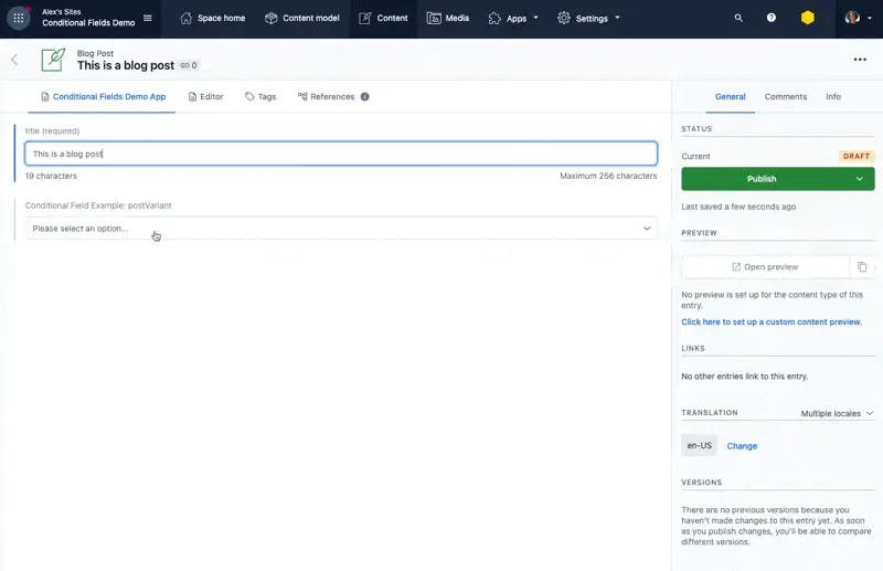Conditional Fields Selection