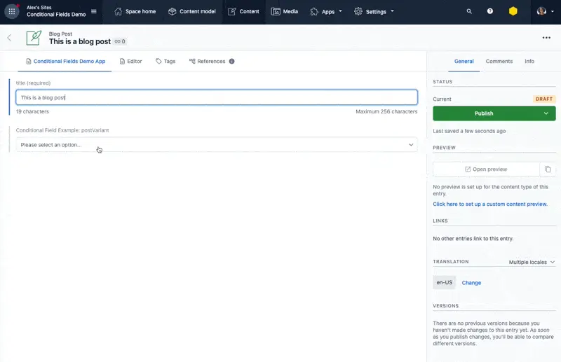 Conditional Fields Selection