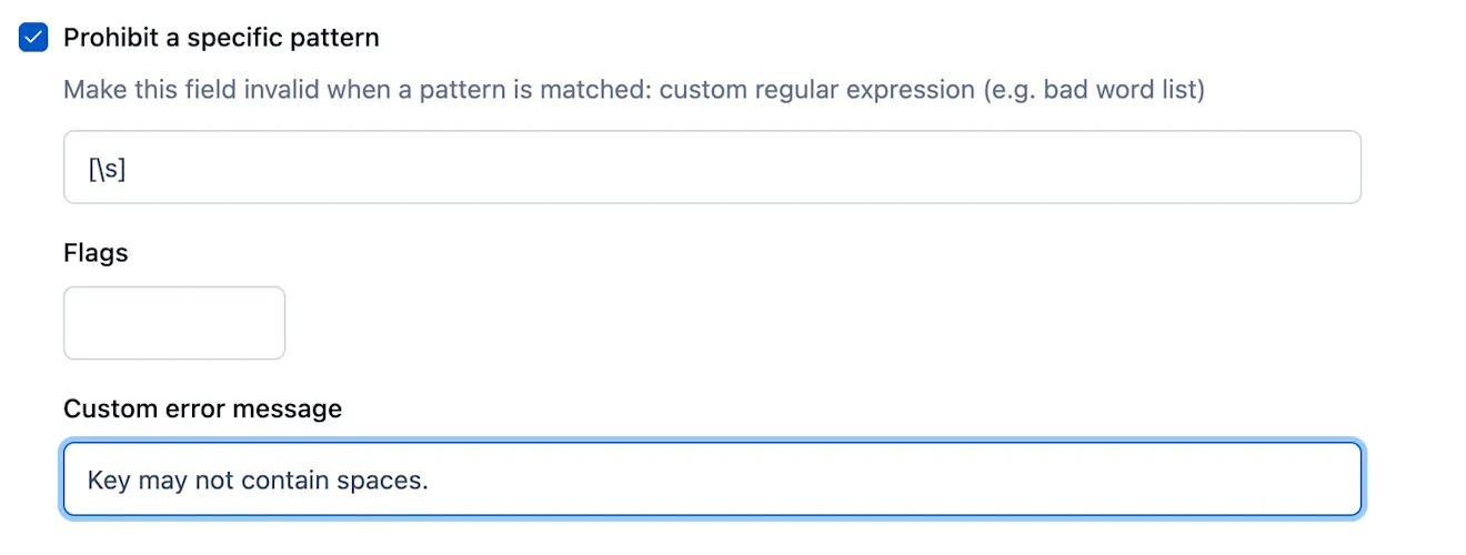 Prohibit a specific pattern