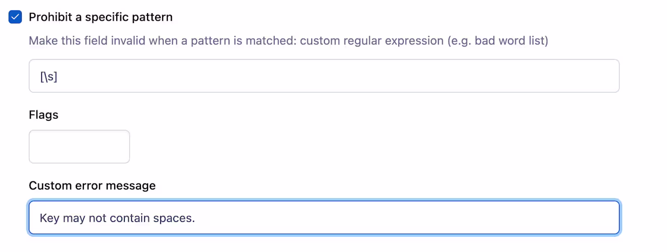 Prohibit a specific pattern